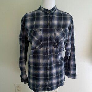 Women's Petite Small Eddie Bauer Flannel Long Sleeve Shirt Plaid